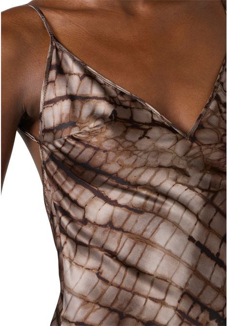 Abito Red Carpet in raso stretch con stampa alligatore ELISABETTA FRANCHI | Abiti | ABR3061E2644